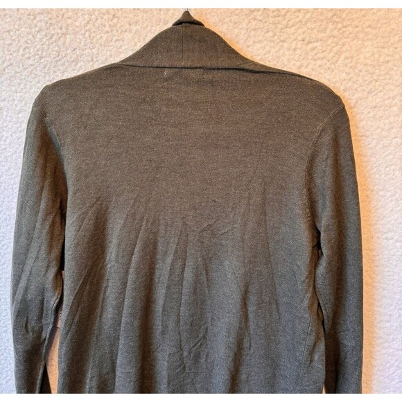 Pink Clover Sweater Cardigan‎ Small Open Olive Green Stretch Pockets NWOT NEW - Picture 4 of 8